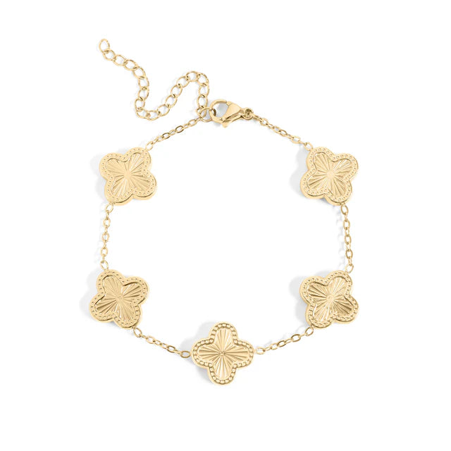 LUCKY CLOVER BRACELET 18K PVD *WATERPROOF*