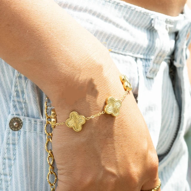 LUCKY CLOVER BRACELET 18K PVD *WATERPROOF*