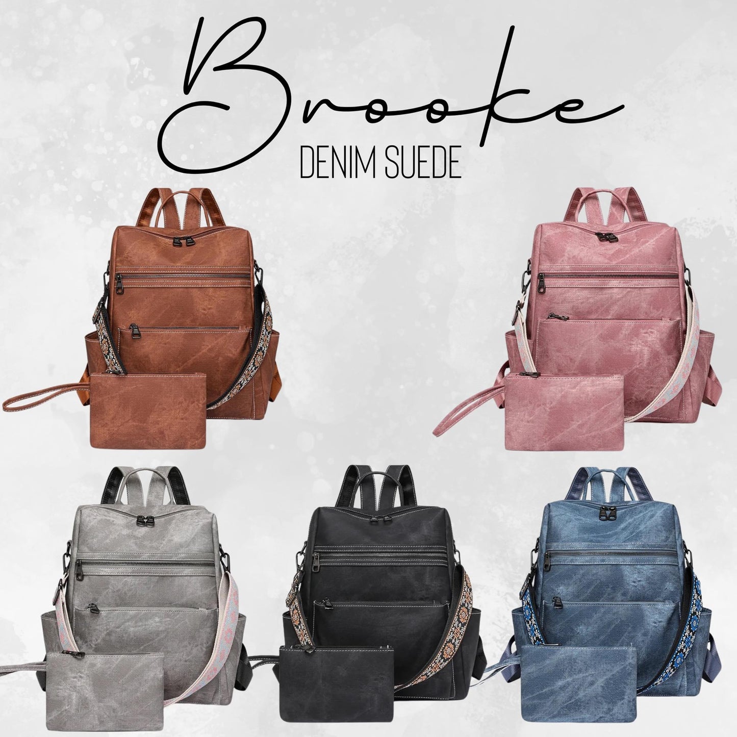 DENIM/SUEDE BROOKE BACKPACK
