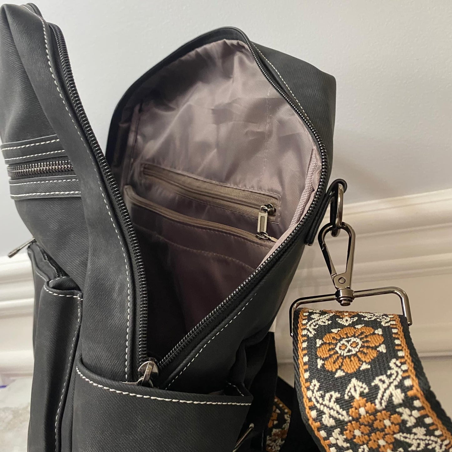 DENIM/SUEDE BROOKE BACKPACK