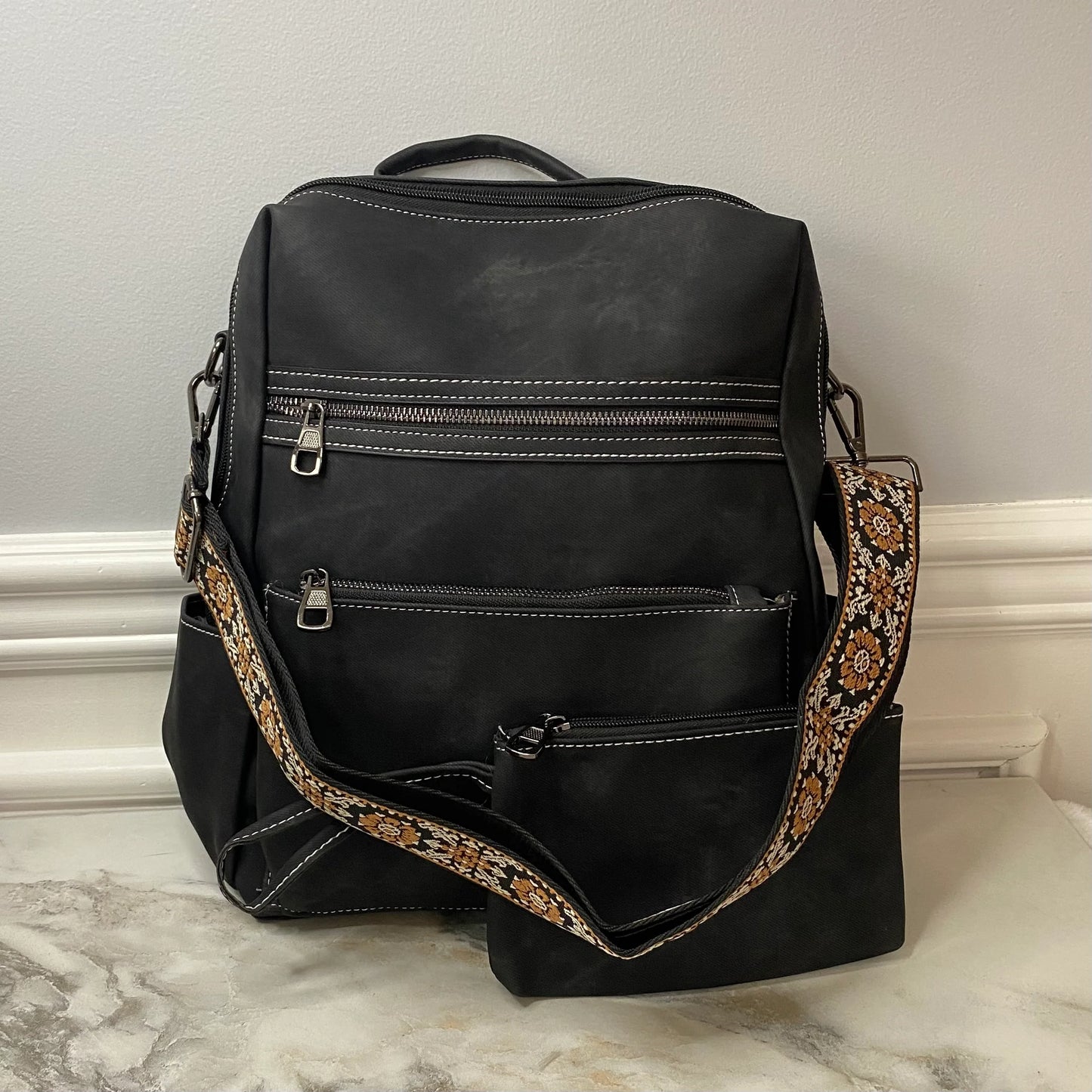 DENIM/SUEDE BROOKE BACKPACK