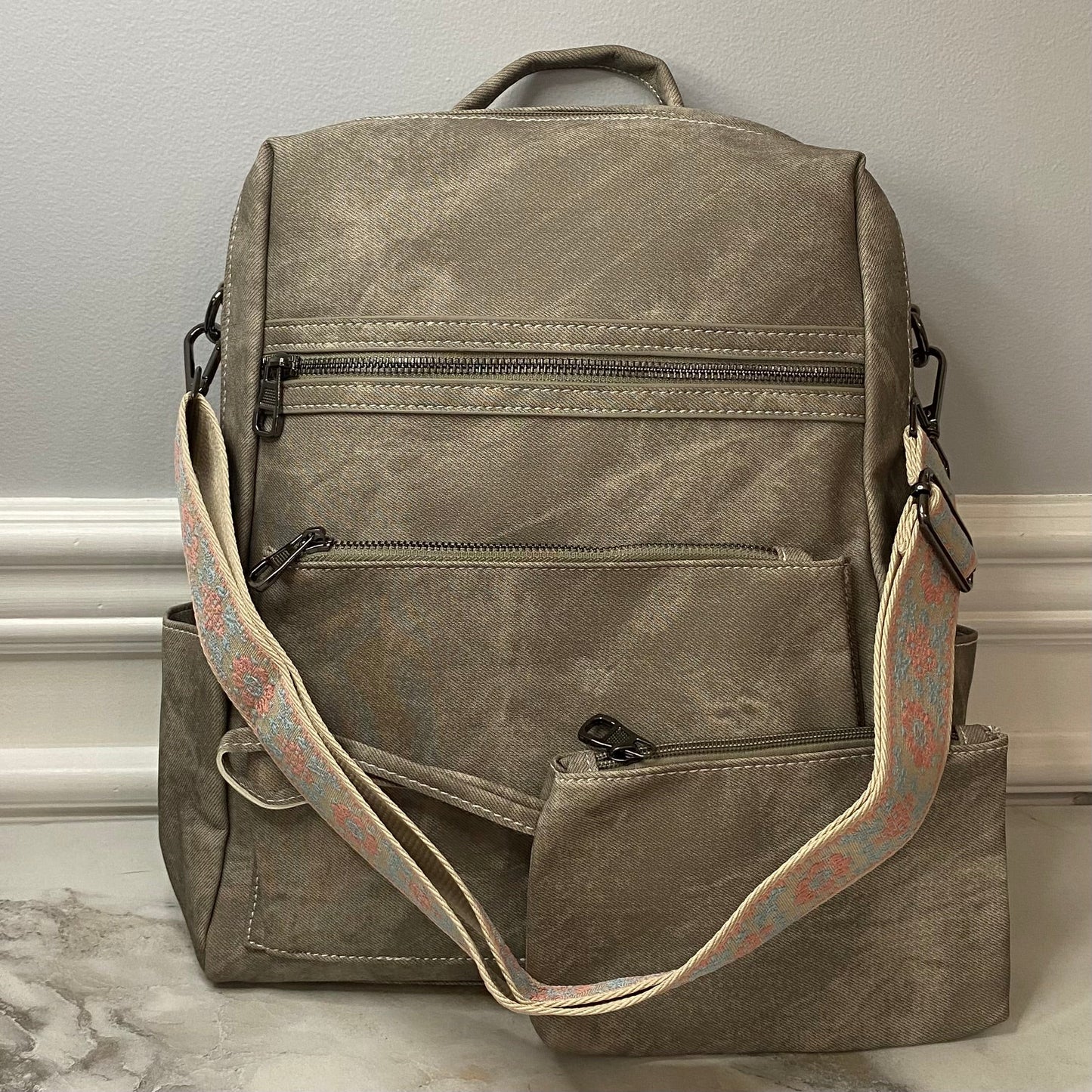 DENIM/SUEDE BROOKE BACKPACK