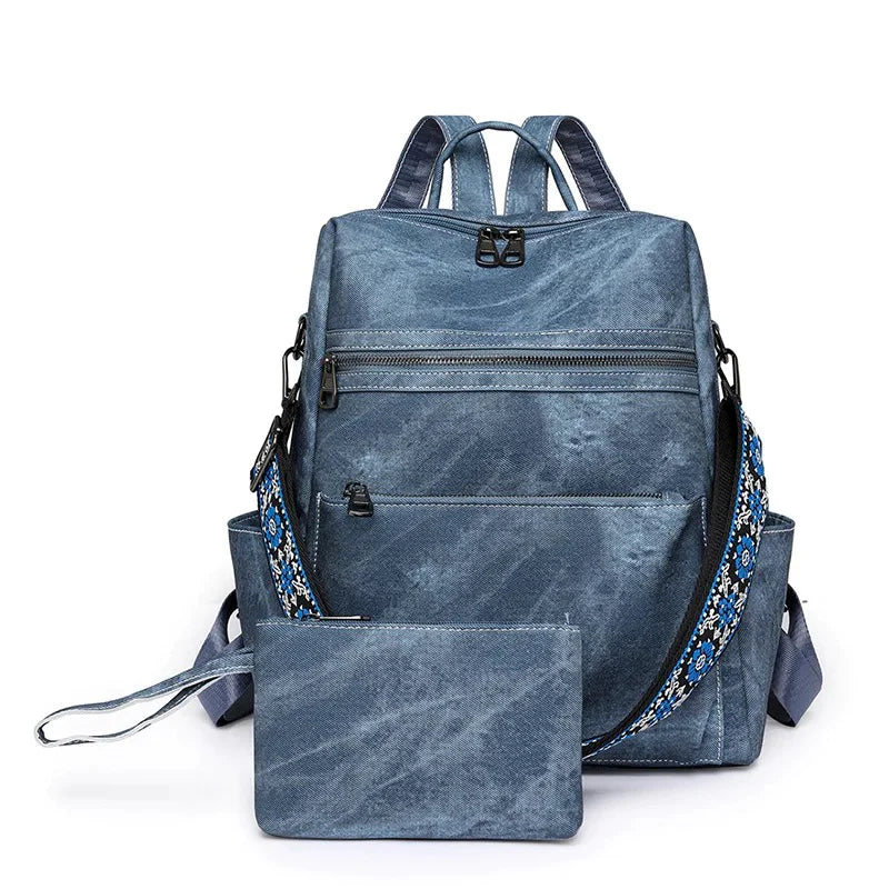 DENIM/SUEDE BROOKE BACKPACK