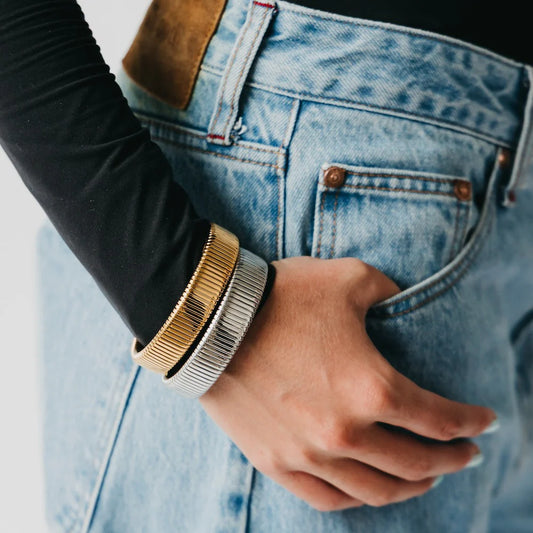 PRETTY SIMPLE CHUNKY STATEMENT BANGLE BRACELET *WATERPROOF*