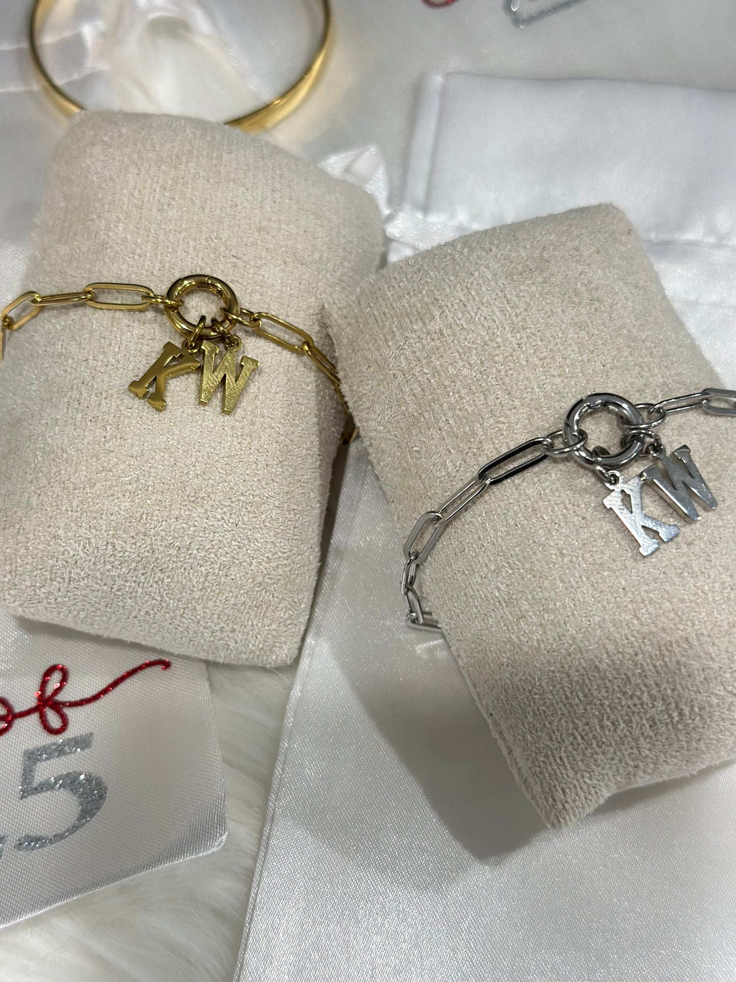 KW PAPERCLIP CHARM KEEPER NECKLACE 18K PVD *WATERPROOF*