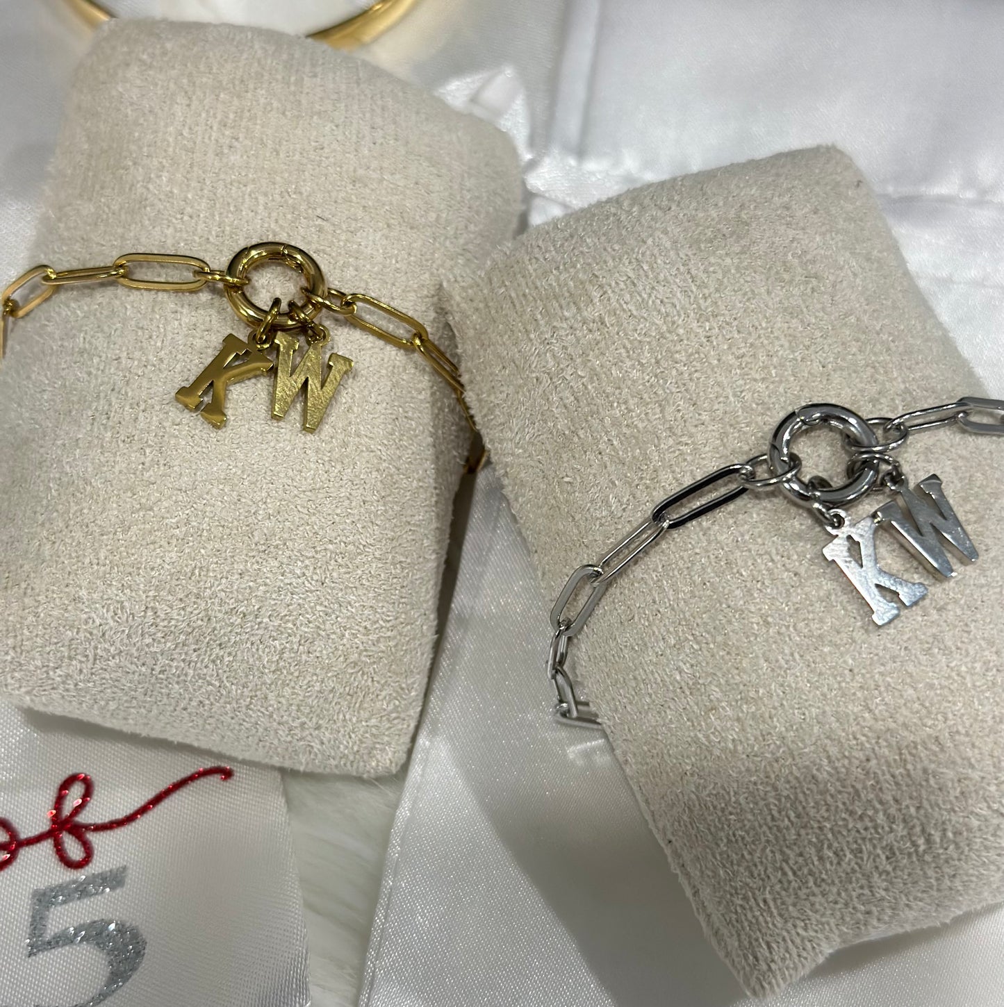 KW PAPERCLIP CHARM KEEPER BRACELET 18K PVD *WATERPROOF*