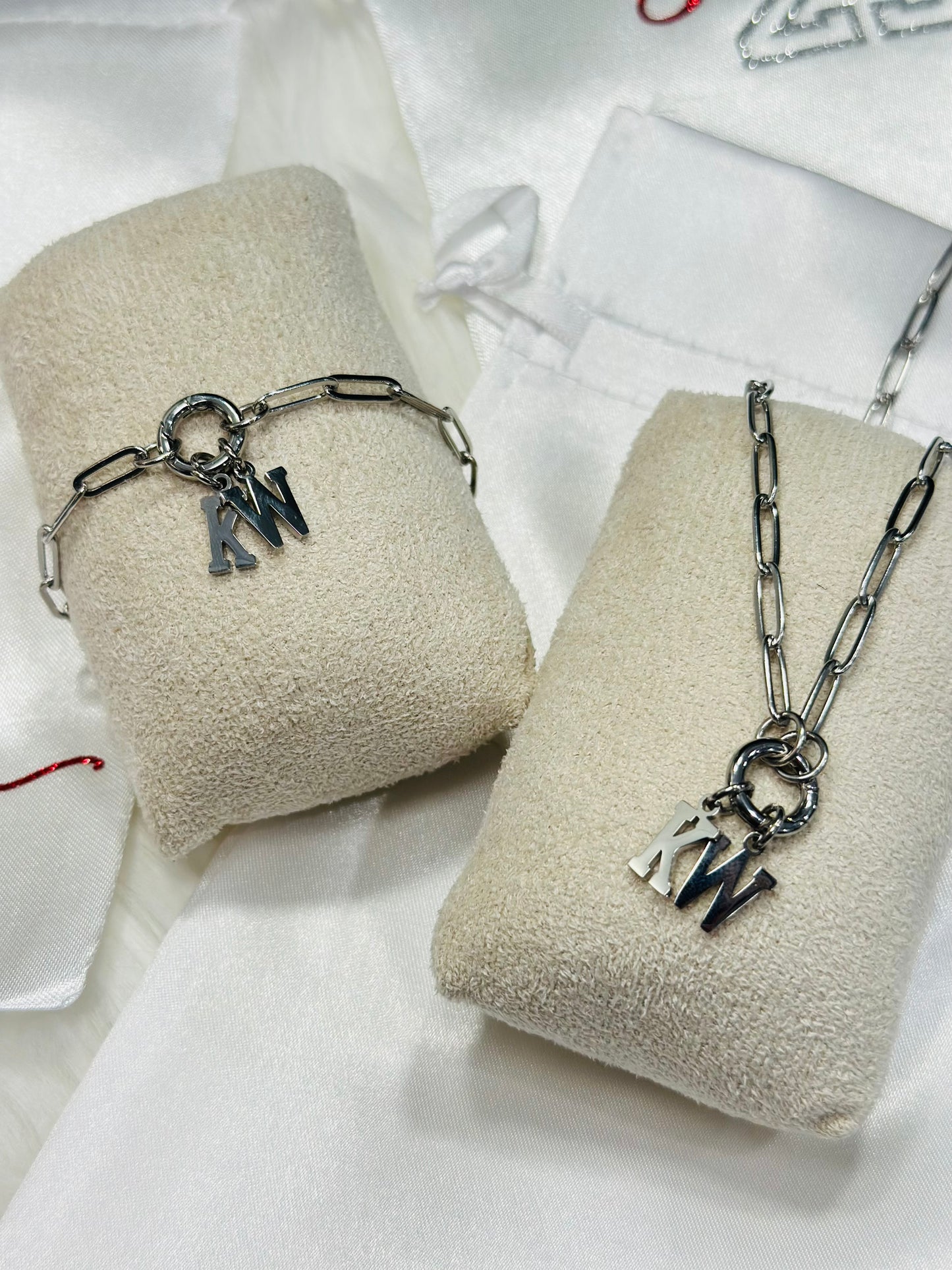 KW PAPERCLIP CHARM KEEPER NECKLACE 18K PVD *WATERPROOF*