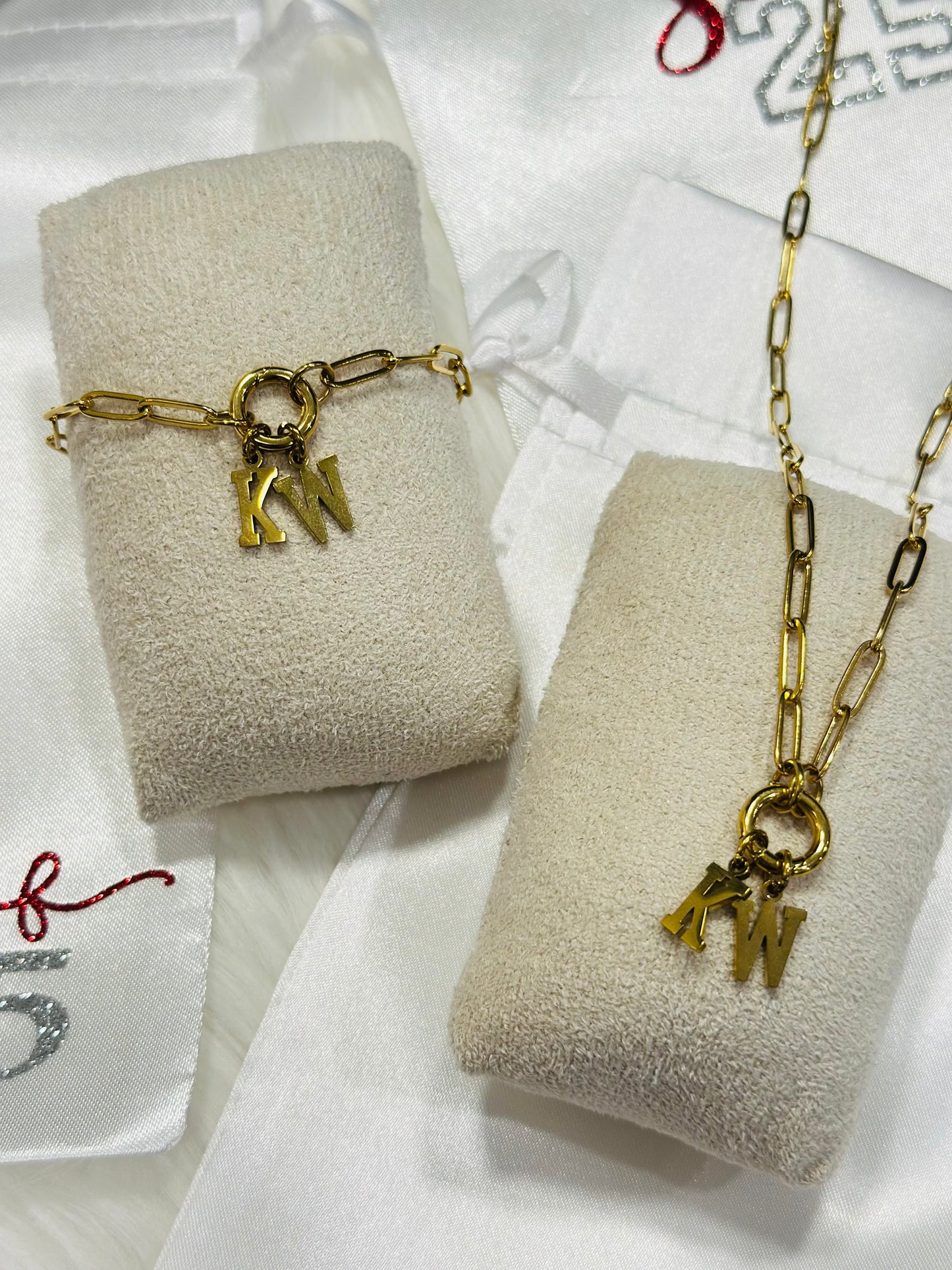 KW PAPERCLIP CHARM KEEPER NECKLACE 18K PVD *WATERPROOF*