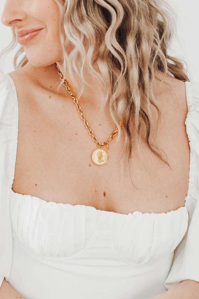 ELEGANT ELIZABETH COIN CHAIN NECKLACE *WATERPROOF*