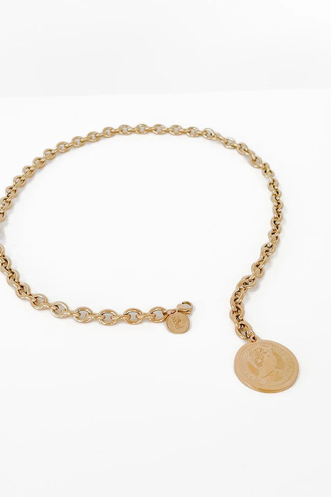 ELEGANT ELIZABETH COIN CHAIN NECKLACE *WATERPROOF*