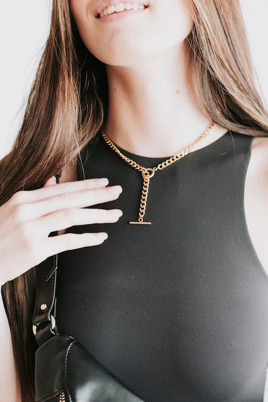 PRETTY SIMPLE ODESSA Y CHAIN NECKLACE *WATERPROOF*