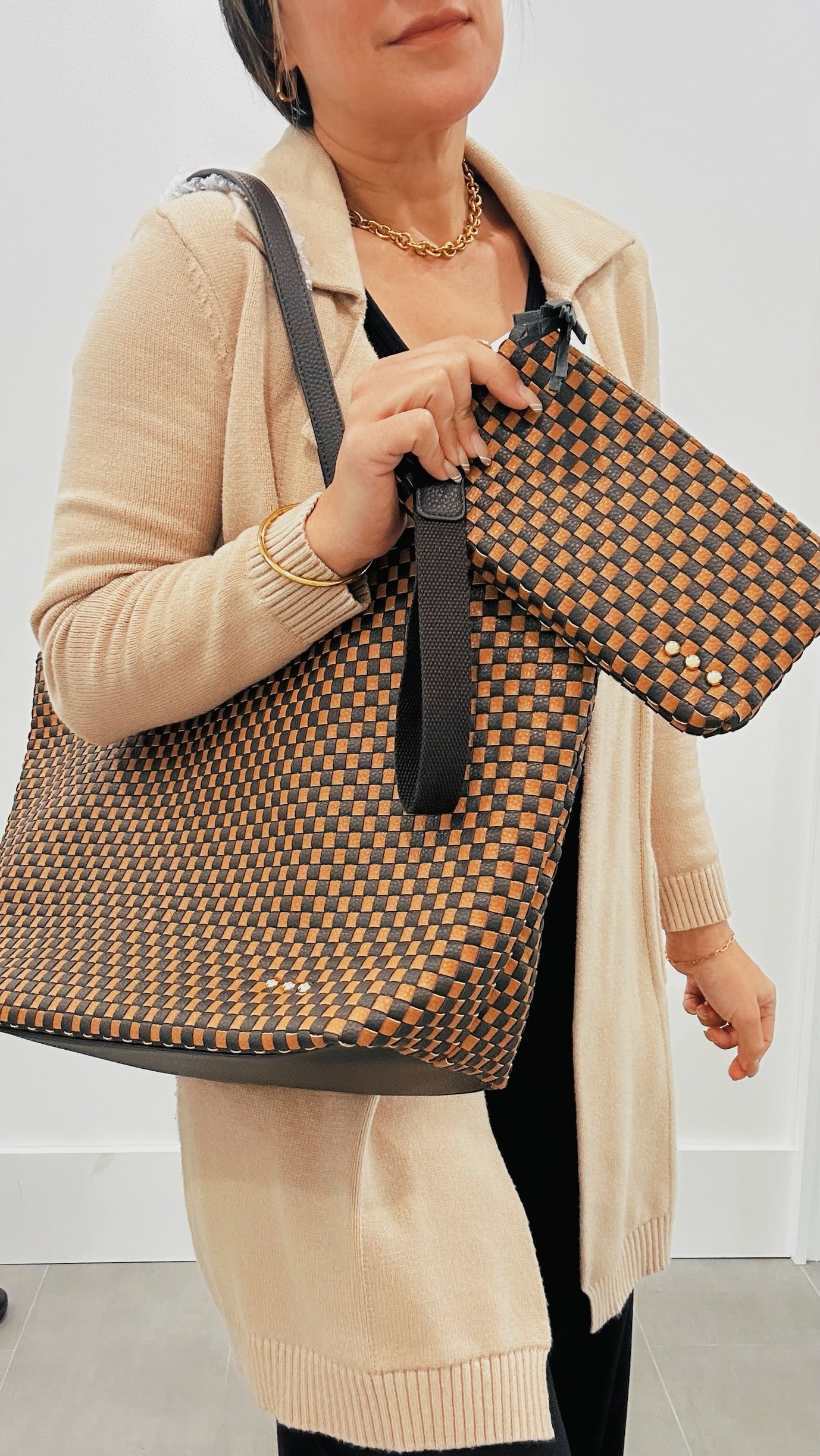 WOVEN TIFFANY ORGANIZER TOTE
