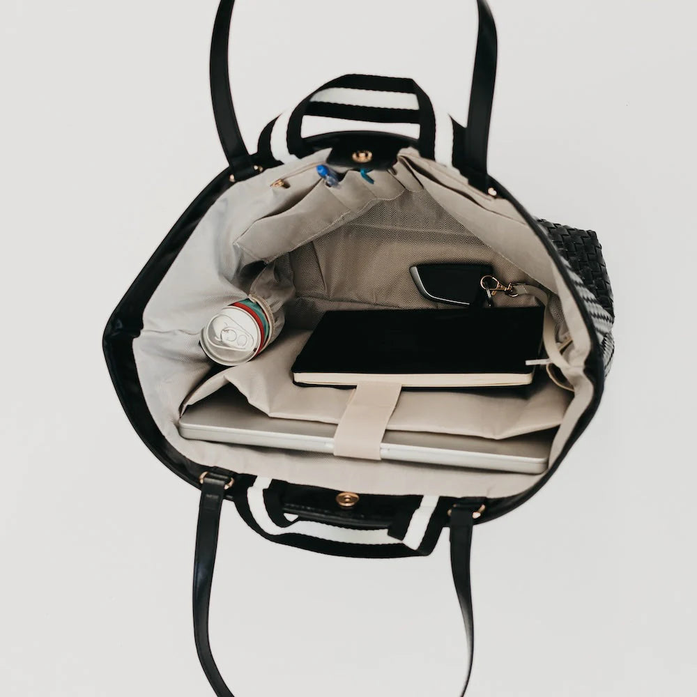 PRETTY SIMPLE WOVEN TIFFANY ORGANIZED TOTE BAG