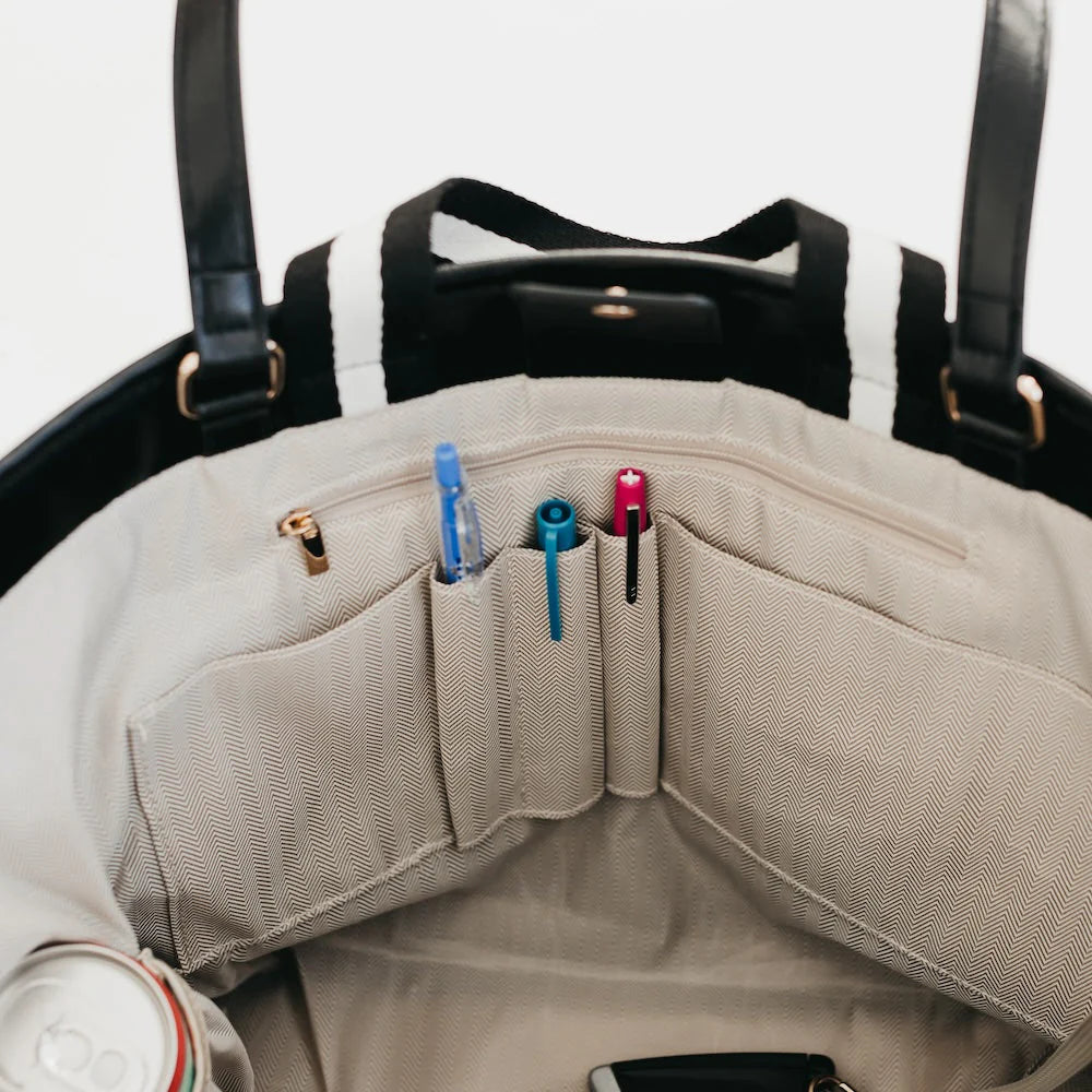 PRETTY SIMPLE WOVEN TIFFANY ORGANIZED TOTE BAG