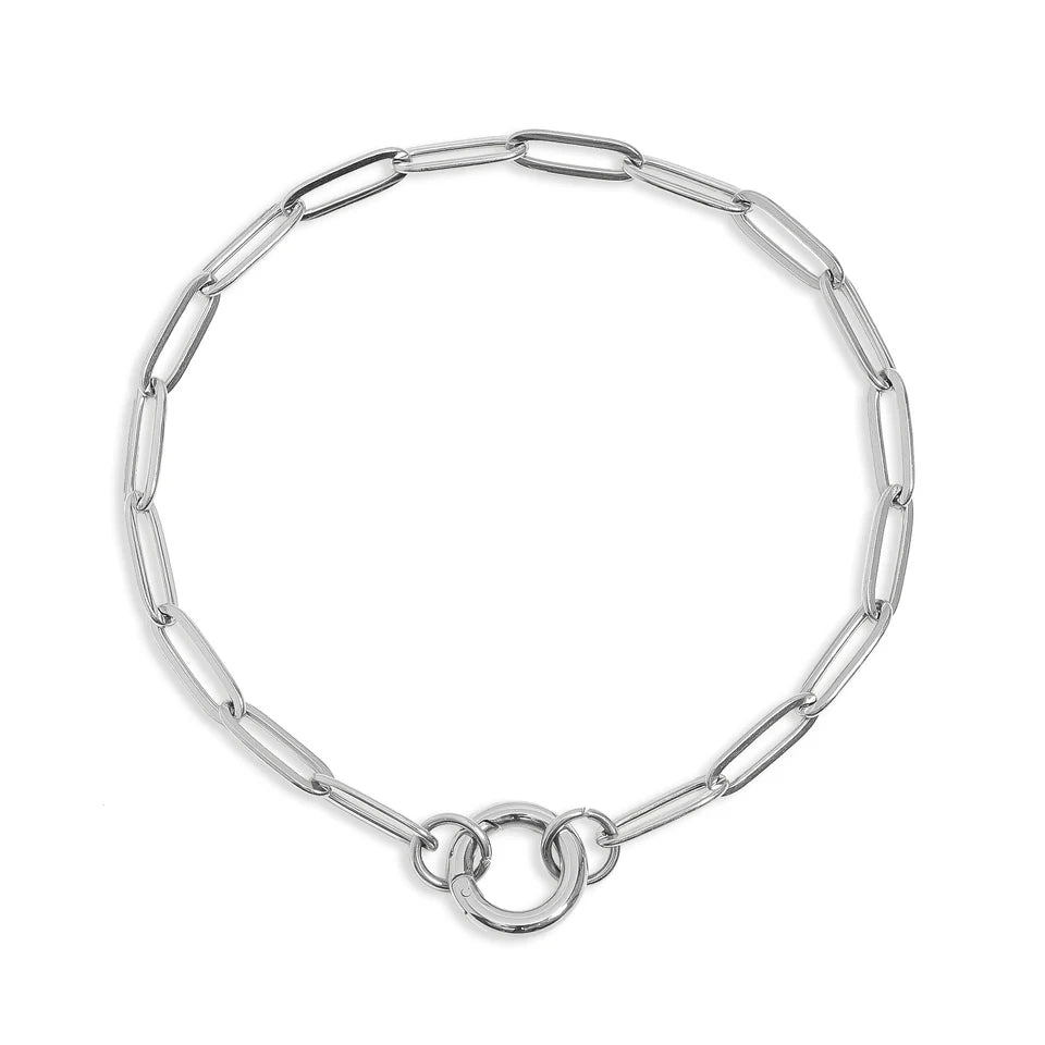 KW PAPERCLIP CHARM KEEPER BRACELET 18K PVD *WATERPROOF*