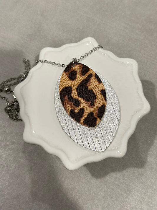 ANIMAL PRINT LEATHER NECKLACE