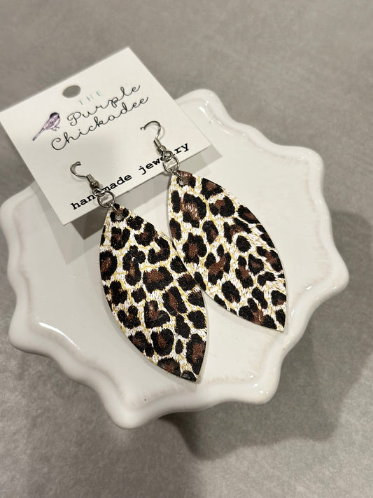 ANIMAL PRINT LEATHER EARRINGS