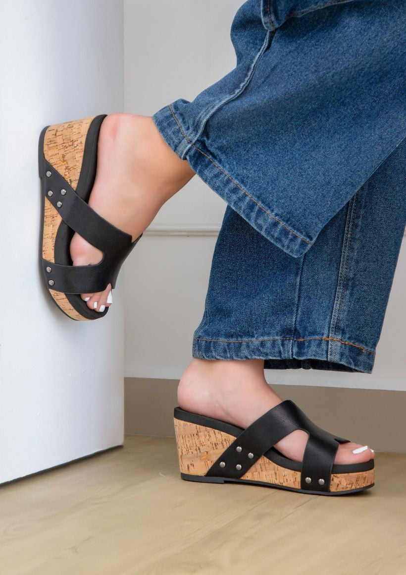 ALLYSON Cork Wedge Slide