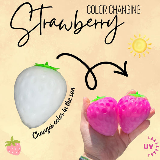 Squishy Toy -Sunlight Color Changing Strawberry