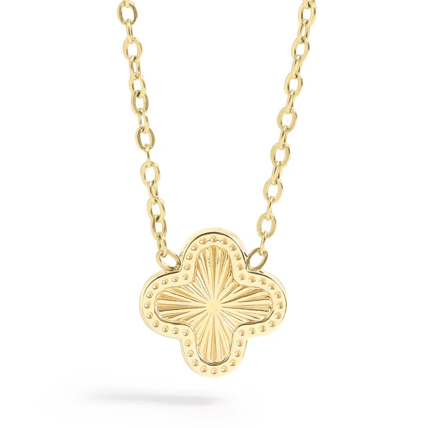 LUCKY CLOVER NECKLACE 18K PVD *WATERPROOF*