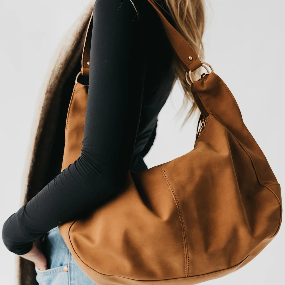 PRETTY SIMPLE HAZEL SUEDE TASSEL HOBO