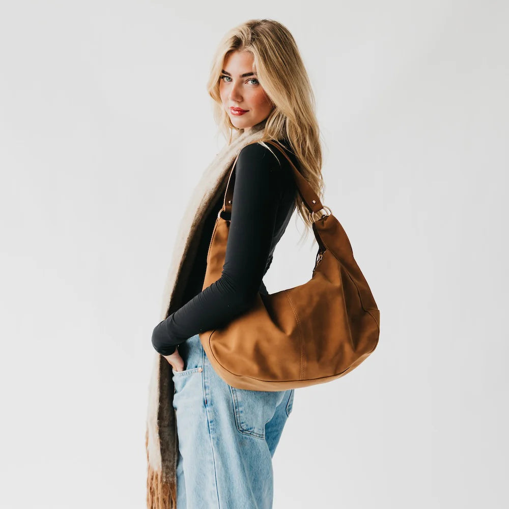 PRETTY SIMPLE HAZEL SUEDE TASSEL HOBO