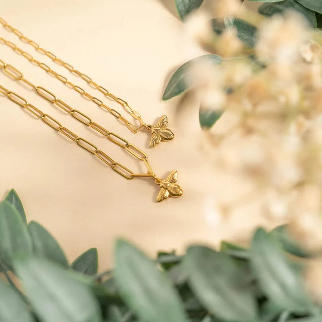 MOMMY & ME BEE CHARM NECKLACE SET