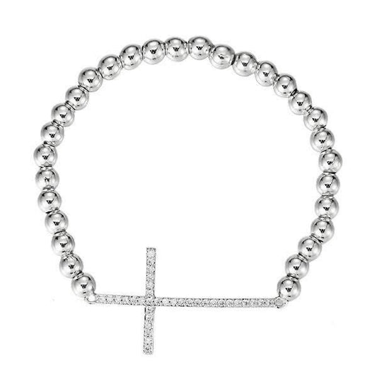 BEADED STRETCH CROSS BRACELET