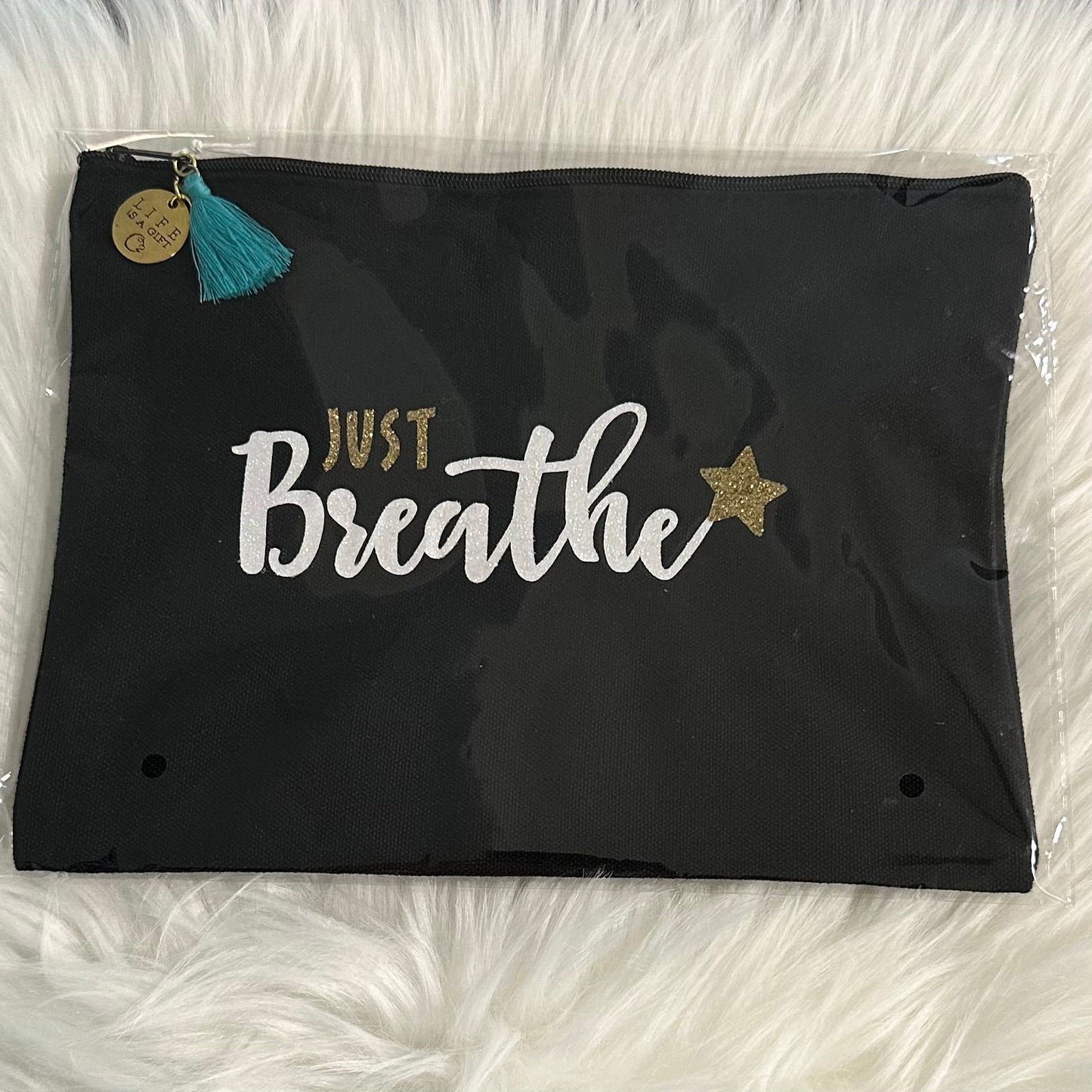 Handmade Black Cosmetic Canvas Clutch