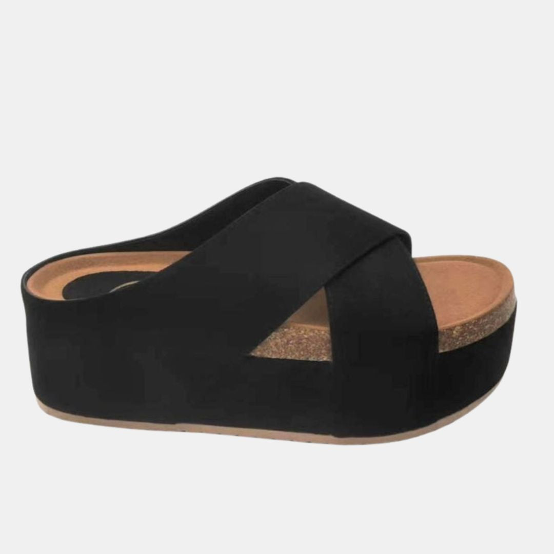Nina 2 Crisscross Flatform Slide – Bold Platform Sandal with Modern Comfort