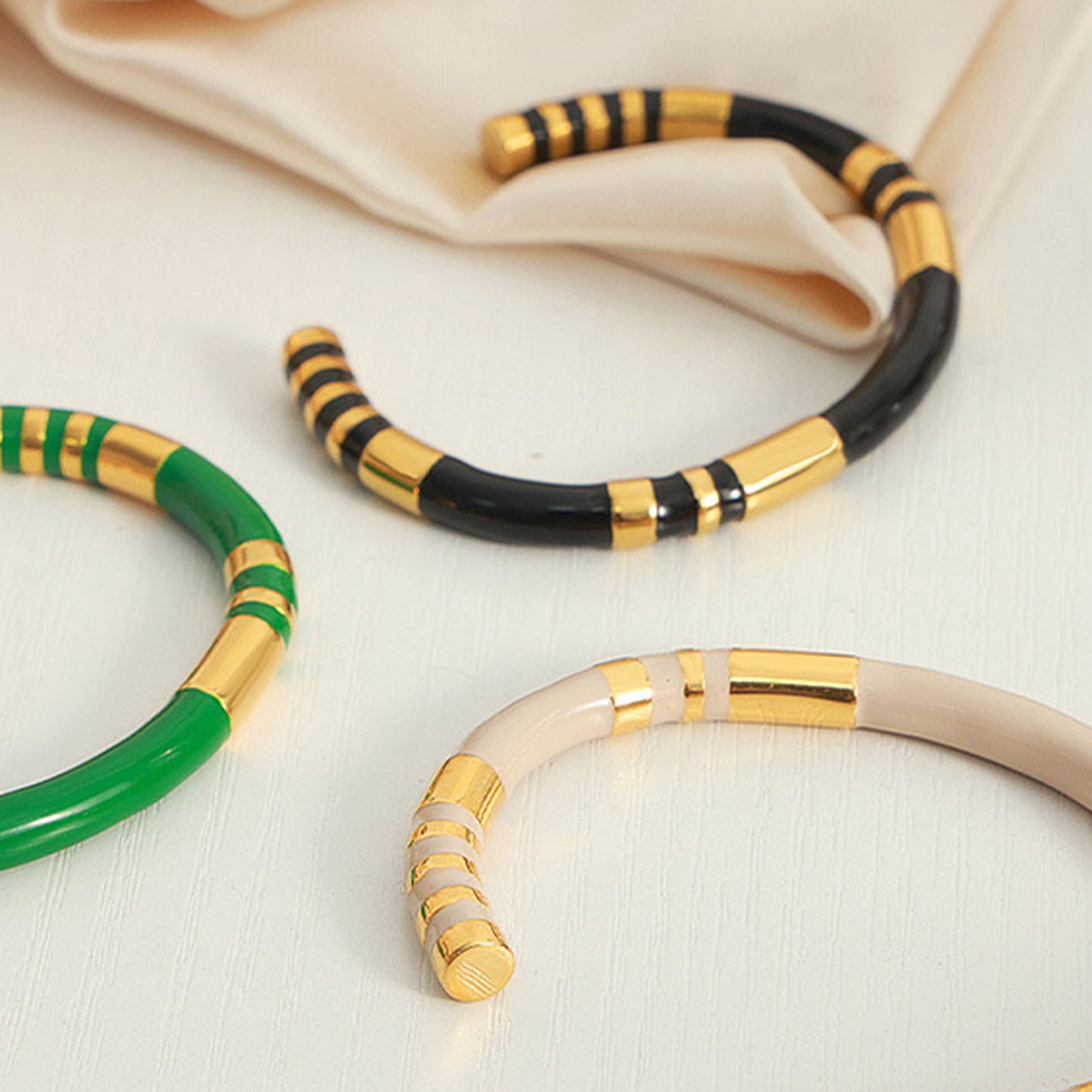 ENAMEL TITANIUM CUFF BRACELET